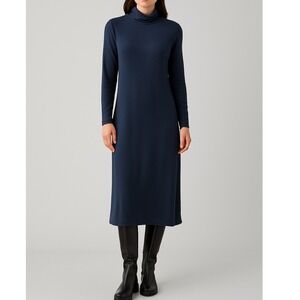 Pure Jill Luxe‎ Tencel Lyocell Blend Black Long Sleeve Midi Dress Petite M